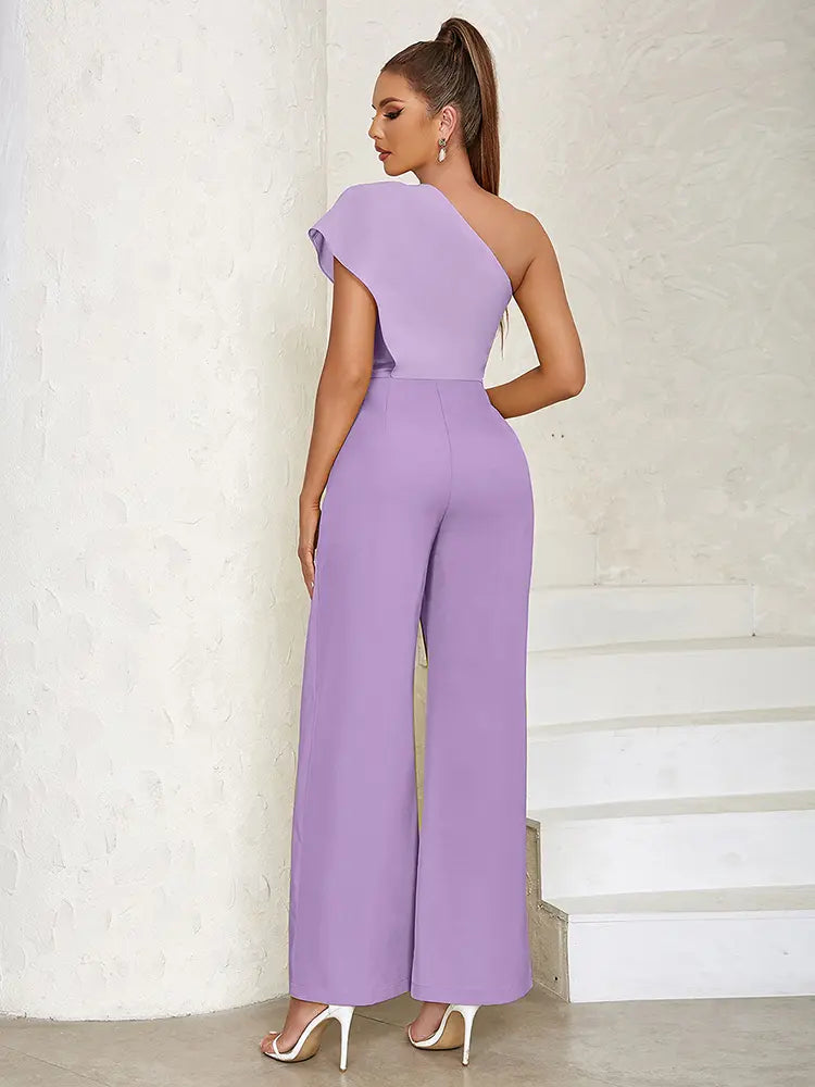 Sexy One-Shoulder Hollow Back Jumpsuit