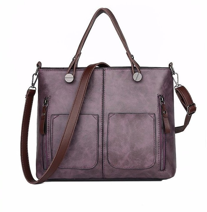 Vintage leather shoulder bag for ladies