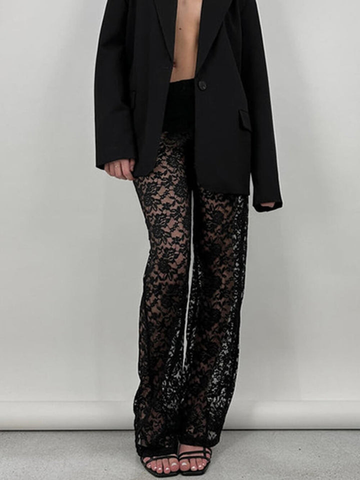 Lace High-Length Straight Pants