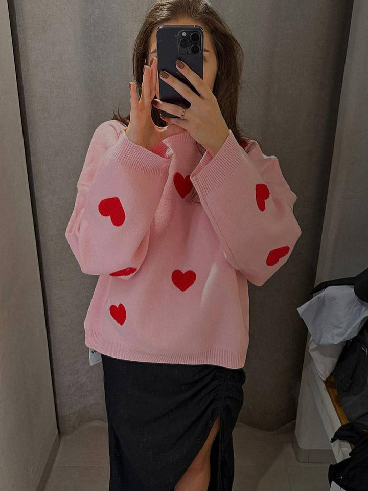 Heart Knit Sweatshirt