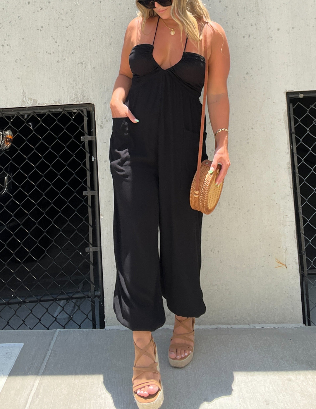 Bella Hipster Jumpsuit Black-Pair with the Perfect Sandals