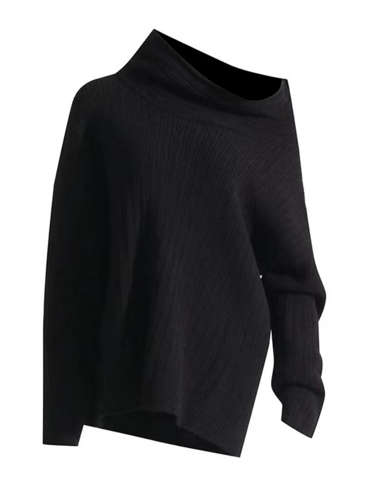 Oversized High Roll Knit Pullover