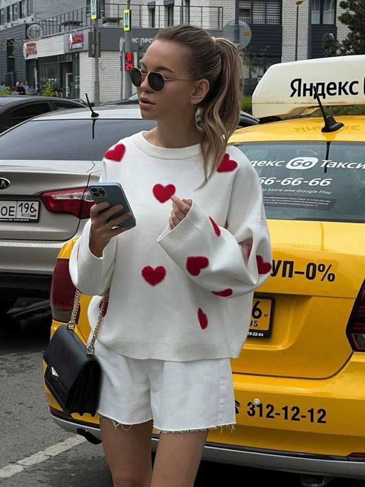 Heart Knit Sweatshirt