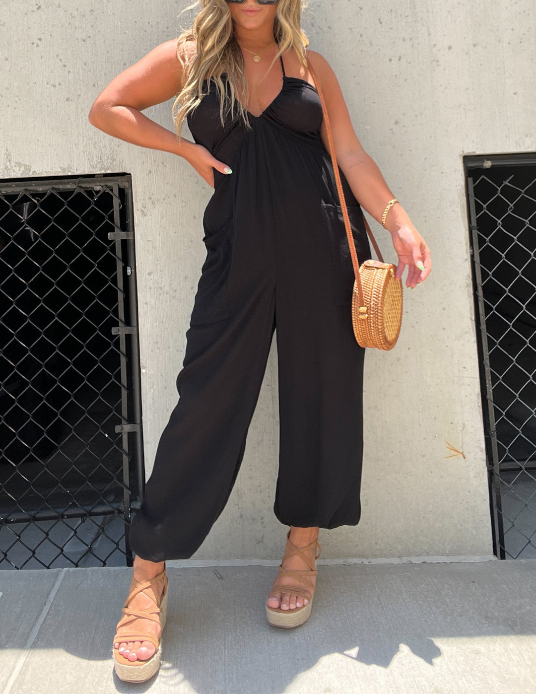 Bella Hipster Jumpsuit Black-Pair with the Perfect Sandals