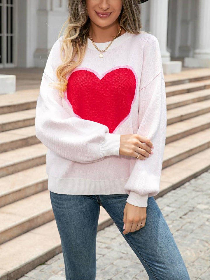 Sweetheart Knit Pullover Sweater