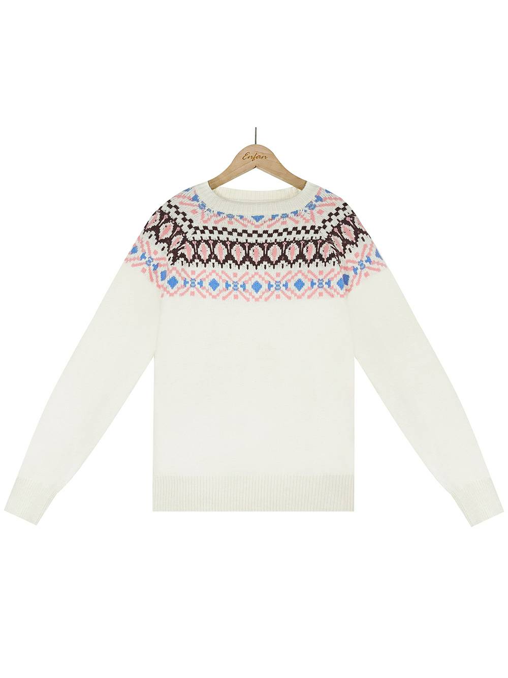 Embroidered Color Block Knit Sweater