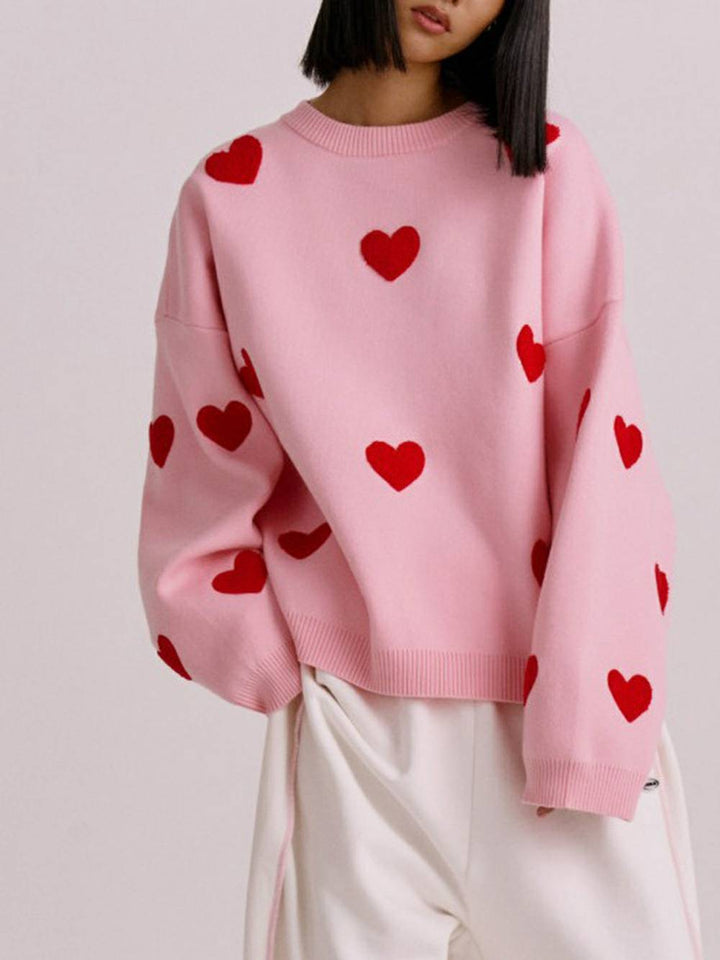 Heart Knit Sweatshirt