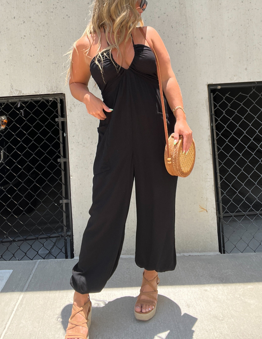 Bella Hipster Jumpsuit Black-Pair with the Perfect Sandals