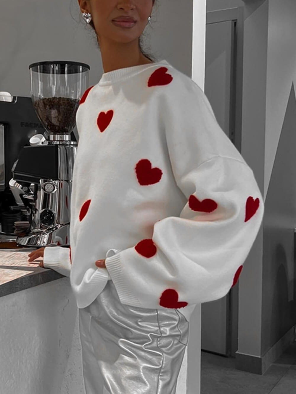 Heart Knit Sweatshirt