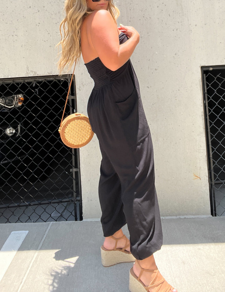 Bella Hipster Jumpsuit Black-Pair with the Perfect Sandals