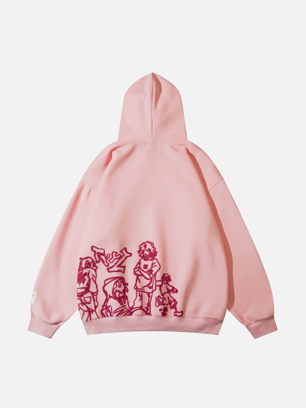 Cartoon Line Character Print Hoodie