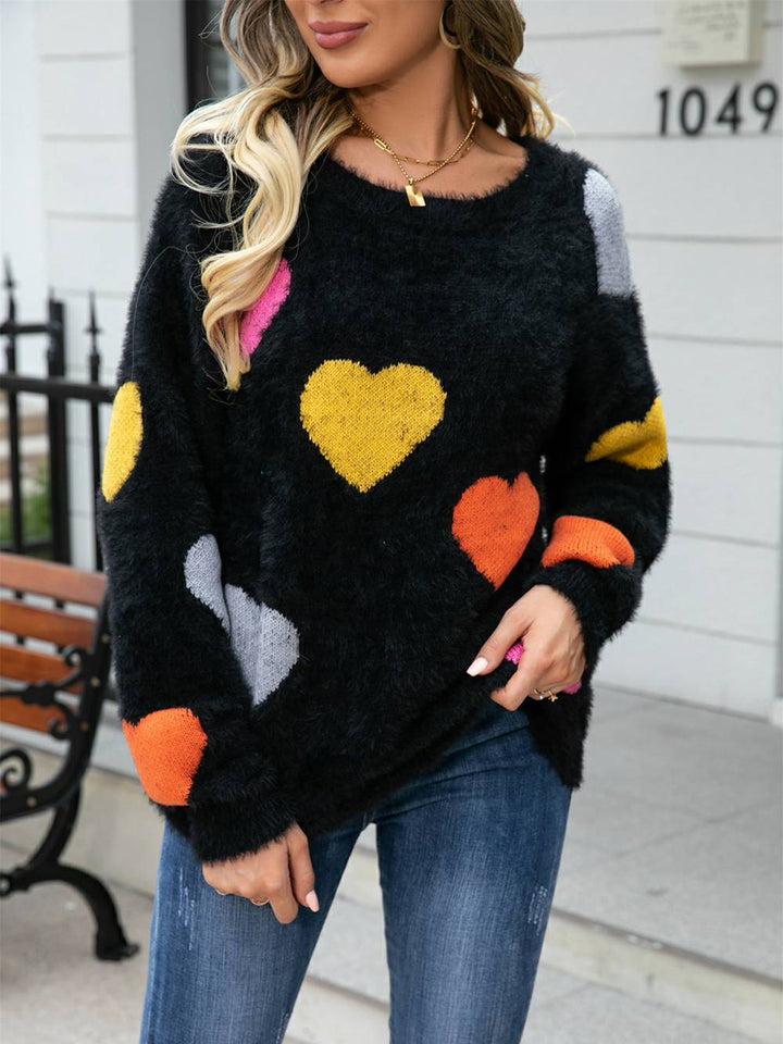 Furry Love Sweater with  Heart