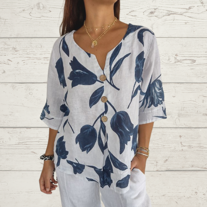 Cindara V-neck Tunic Top