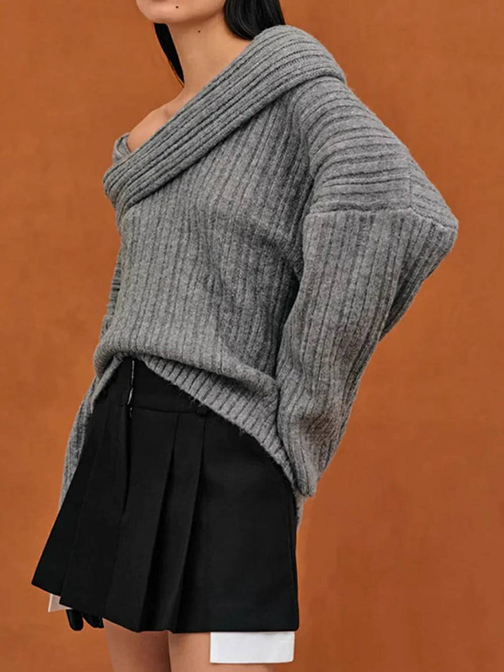 Oversized High Roll Knit Pullover