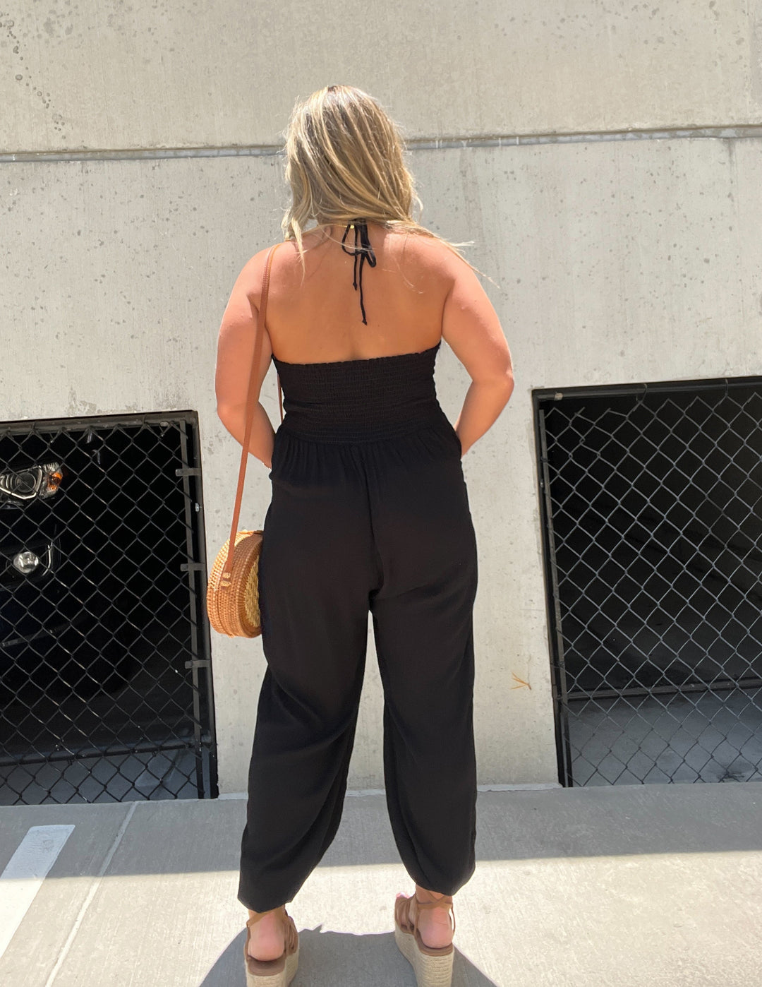 Bella Hipster Jumpsuit Black-Pair with the Perfect Sandals