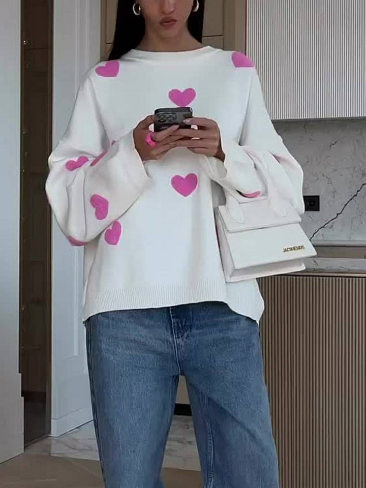 Heart Knit Sweatshirt