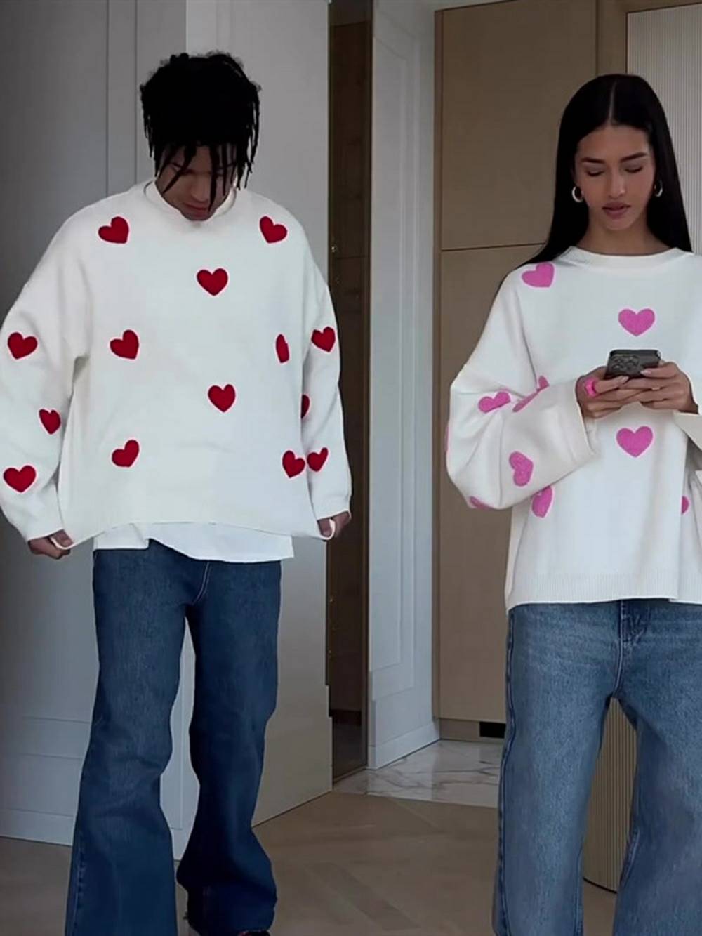 Heart Knit Sweatshirt