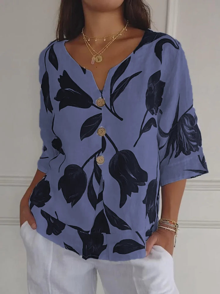 Cindara V-neck Tunic Top