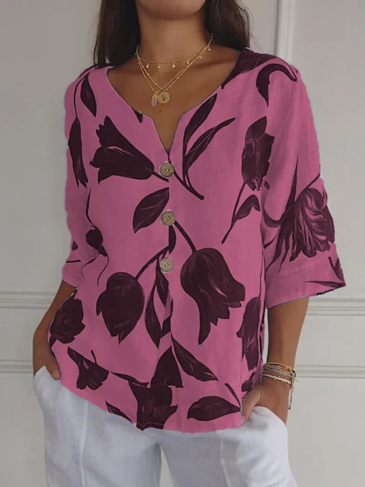 Cindara V-neck Tunic Top