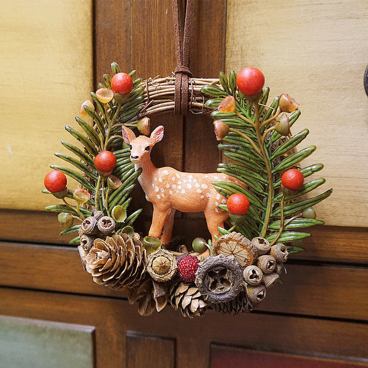 Christmas Forest Sika Deer Car Hanging